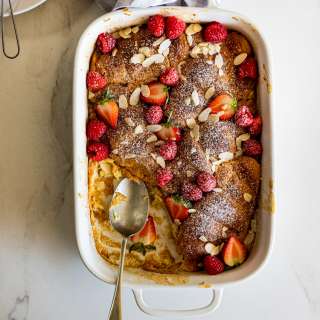 Cinnamon Sugar Croissant French Toast Casserole
