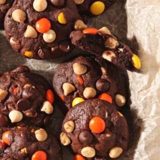 Halloween Peanut Butter Chocolate White Chocolate Chip Cookies