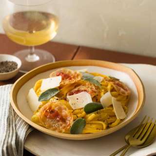 Linguine with Butternut Squash Vegan “Cream” Sauce