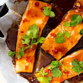 Easy sweet chilli oven baked salmon
