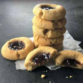 3 Ingredient Cookie Dough - Peanut butter & Jelly Thumbprint Cookies
