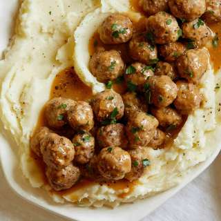 Mini Swedish Meatballs and Mashed Potatoes