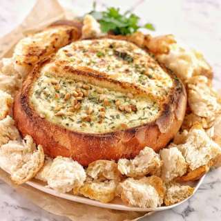 Cob Loaf w/ Cheese and Bacon PLUS Spinach Dip