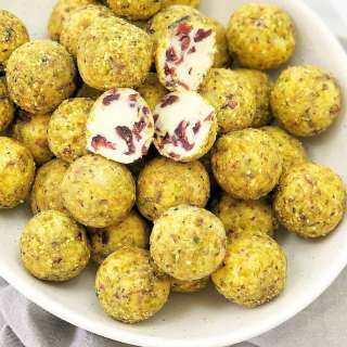 Cranberry Pistachio White Chocolate Truffles
