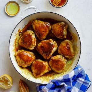 Easy sticky lemon-turmeric chicken