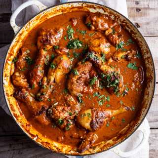 Easy weeknight chicken curry with cucumber yoghurt and roti