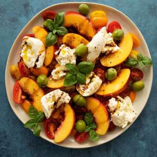 Burrata with Tomatoes and Peach