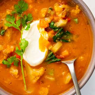 Coconut curry vegetable soup.