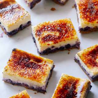 Blueberry Cheesecake Creme Brûlée Bars