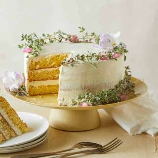 Browned Butter Cake with Vanilla-Honey Frosting