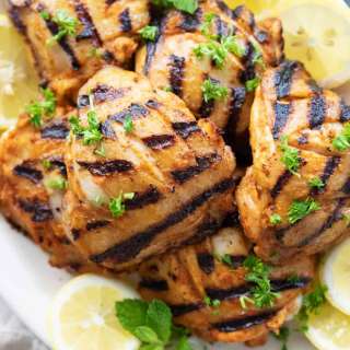 Harissa Grilled Chicken Thighs