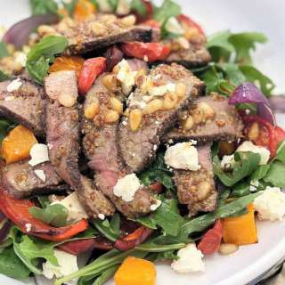 Warm Lamb Salad with Pumpkin Tomato & Feta