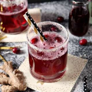 Sparkling Ginger Cranberry Mocktail