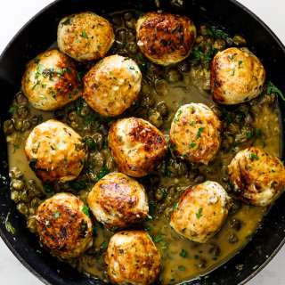 Lemon chicken piccata meatballs