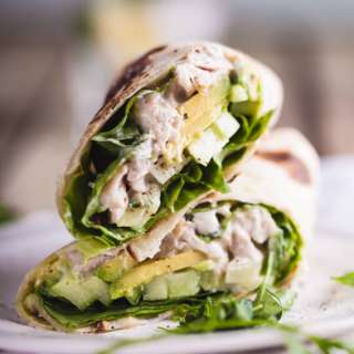 Healthy leftover turkey Caesar wrap