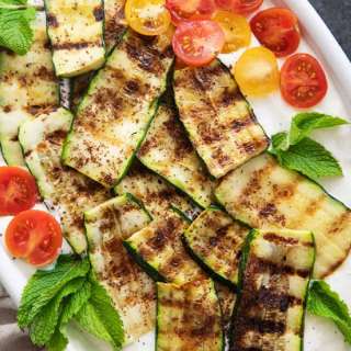 Grilled Zucchini with Tahini Yogurt