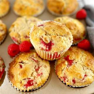 Raspberry and White Chocolate Muffins
