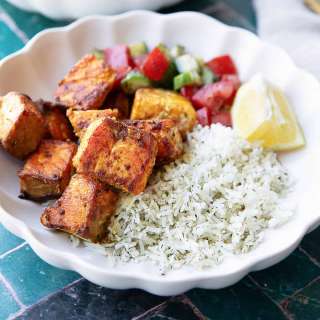 Mediterranean Salmon Rice Bowl