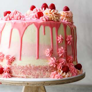 Raspberry mascarpone layer cake