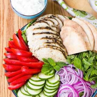 Chicken Gyro Salad with Creamy Tzatziki Sauce