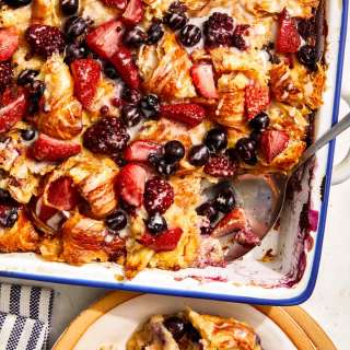 Triple Berry Bread Pudding Recipe
