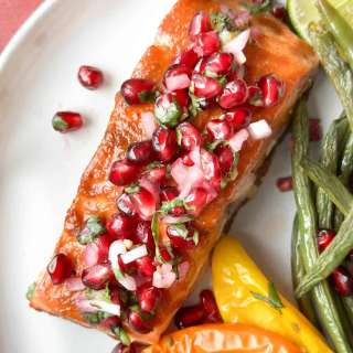Sheet Pan Salmon with Pomegranate Salsa