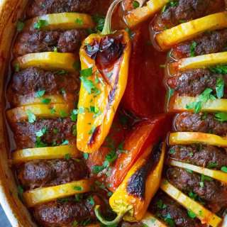 Baked Meatballs and Potatoes
