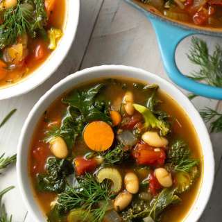 Rustic (Vegan) White Bean and Kale Soup