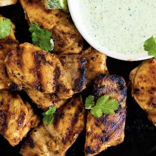 Grilled Peruvian Chicken with green sauce