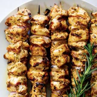 Greek grilled chicken skewers