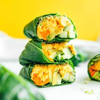 Buffalo Chickpea Collard Wraps