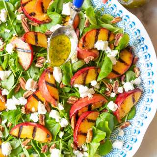 Watercress Salad Recipe with Grilled Peaches
