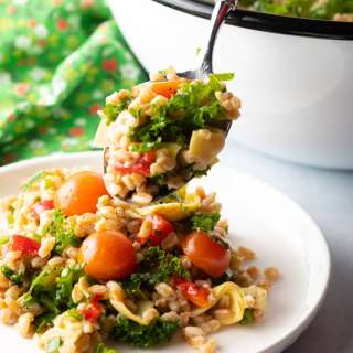 Farro Salad with Kale and Artichokes