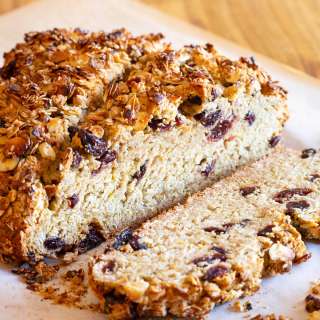 Irish Soda Bread with Cherries and Granola Top
