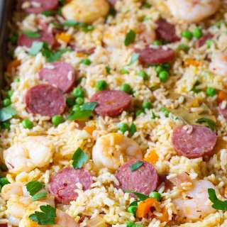Spanish Paella Sheet Pan Dinner