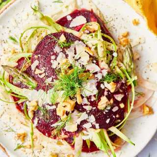 Fennel Salad with Roasted Beets and Shaved Asparagus