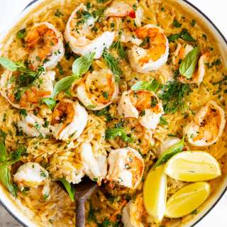 Easy One Pan Shrimp and Orzo
