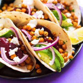 Roasted Beet and Chickpea Tacos