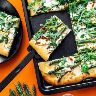 Asparagus Pizza (with Burrata and Arugula!)