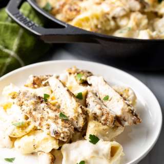 Asiago Tortelloni Alfredo with Grilled Chicken Recipe + VIDEO