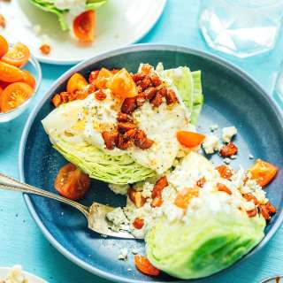 Vegetarian Wedge Salad (with Carrot "Bacon" Bits"!)