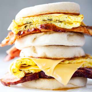 Leftover ham breakfast sandwich