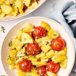 Yellow Squash with Blistered Tomatoes