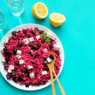 Israeli Couscous Salad with Beet and Feta