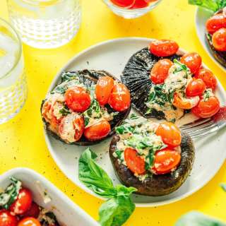 Roasted Tomato and Goat Cheese Stuffed Mushrooms
