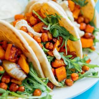 Butternut Squash Wraps (With Roasted Chickpeas And Hummus)