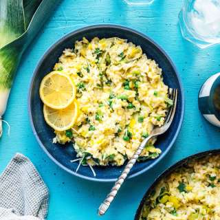 Creamy Leek Risotto With Goat Cheese