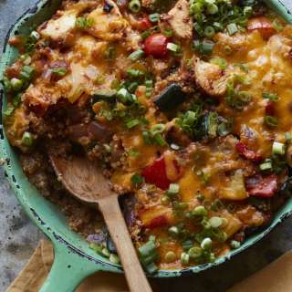 Chicken Fajita Skillet Quinoa Bake