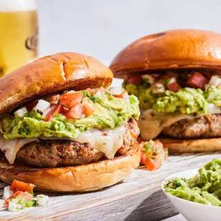 Guacamole Turkey Burgers with Pepperjack Cheese