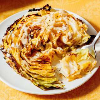 Roasted Cabbage Steaks (With Lemon Tahini Dressing)